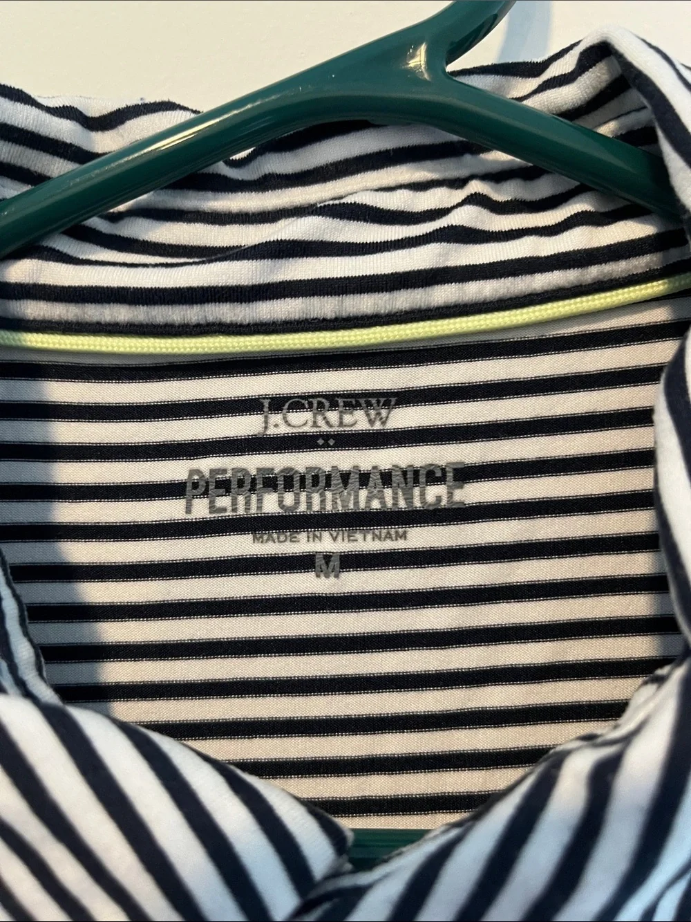 J. Crew Navy and White Striped Polo